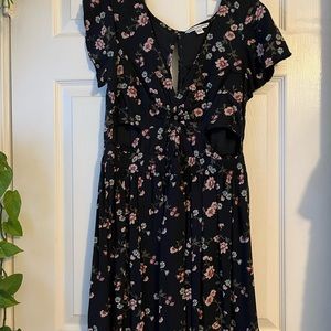 Black dress with floral details